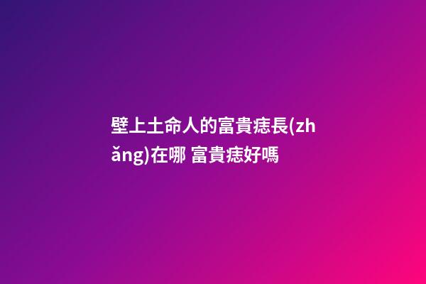 壁上土命人的富貴痣長(zhǎng)在哪 富貴痣好嗎